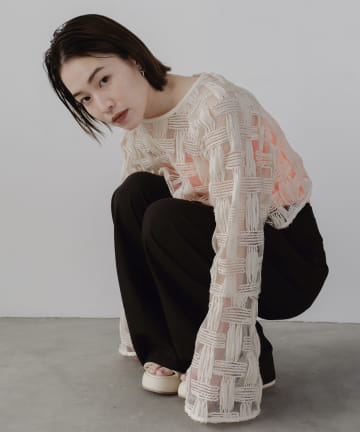 *【2/19～21 LIMITED】sheer lace blouse