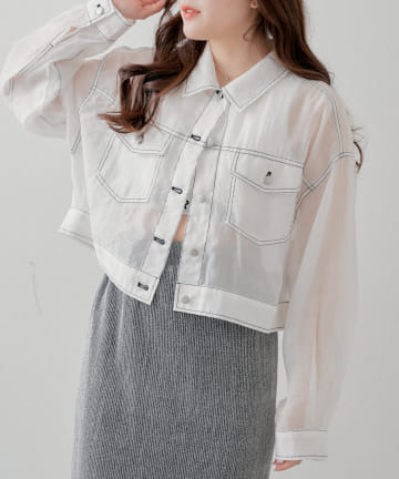 Remind me and forever(リマインドミーアンドフォーエバー) シアーショートGジャン(配色St)