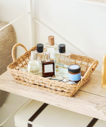 salut!(サリュ) ラタン取っ手付き浅型バスケット