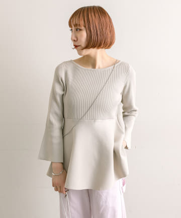 mystic(ミスティック) 【3色展開】ペプラムニット