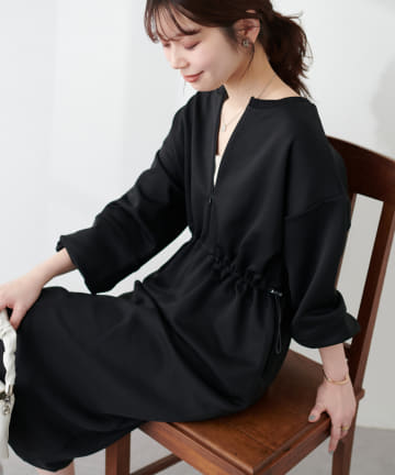 natural couture(ナチュラルクチュール) 【mamamo】ジャージドロストワンピース