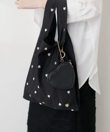 natural couture(ナチュラルクチュール) ハート刺繍エコバッグ