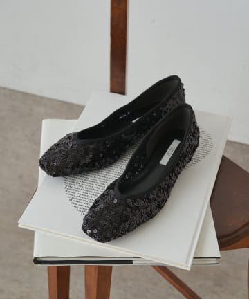 【JETEE/ジュテ】 スパンコールフラットパンプス