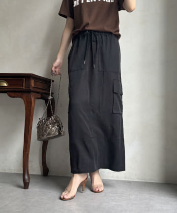 DOUDOU(ドゥドゥ) 【WEB限定】 テンセルツイルカーゴスカート