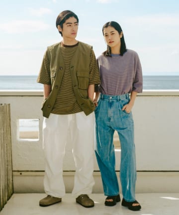 OUTLET(アウトレット) 【Kastane】【WHIMSIC】MICRO BORDER T-SHIRT