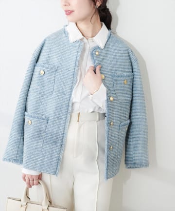 natural couture(ナチュラルクチュール) ツイードジャケット