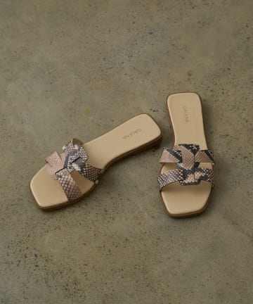 【GALENA/ガレナ】フラットカットワークサンダル