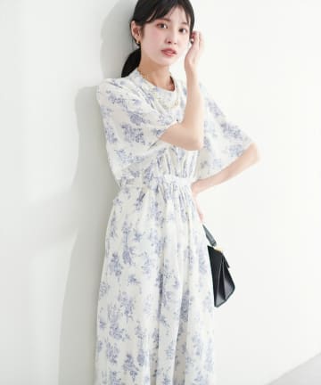 natural couture(ナチュラルクチュール) ハイネックバックリボンワンピース