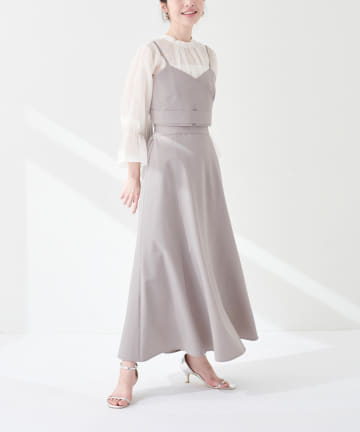 natural couture(ナチュラルクチュール) バックリボンビスチェ＆長さ変えれるスカートSET