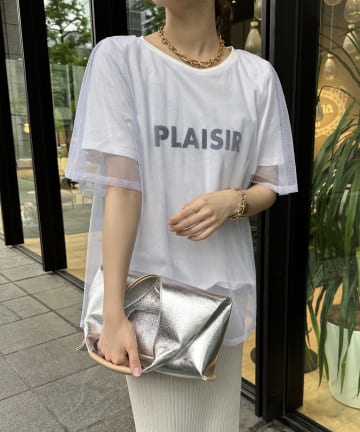 【WEB限定】 チュールレイヤードロゴTEE