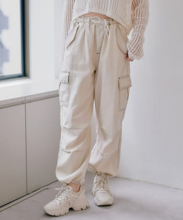 Remind me and forever(リマインドミーアンドフォーエバー) 配色ステッチカーゴパンツ