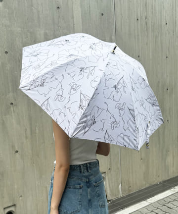 Lattice(ラティス) 【晴雨兼用】長傘(ラインフラワー)