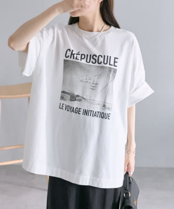 PUAL CE CIN(ピュアルセシン) ピグメントフォトプリントTシャツ