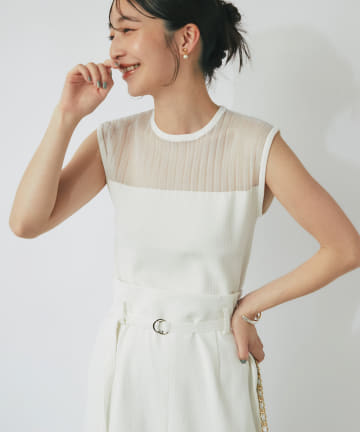 シアーフレンチスリーブニット