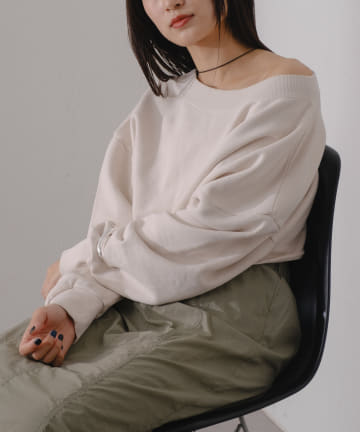 OUTLET(アウトレット) 【Kastane】ヘビーウェイトオフショルピグメントスウェット