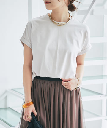 《リラクシーな着心地・機能性◎》吸水速乾クルーネックカットソー