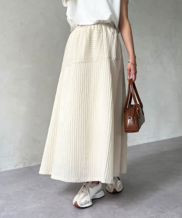 Chez toi(シェトワ) SET/多切替綾柄フレアスカート