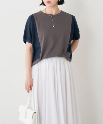 Jena　espace merveilleux(ジェナ　エスパスメルヴェイユ) バックライン配色カットソー