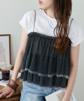 【WEB限定】ラメチュール重ねビスチェ