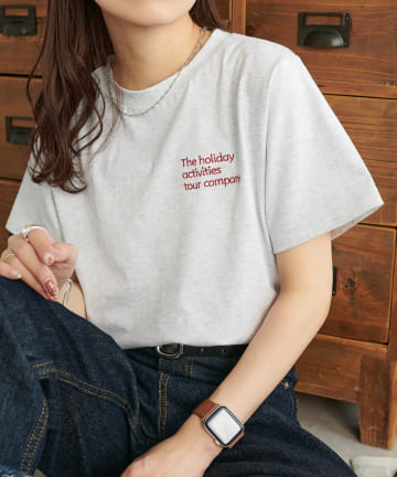 DISCOAT(ディスコート) 《新色追加!》【WEB限定】3段ロゴ刺繍ショートTシャツ