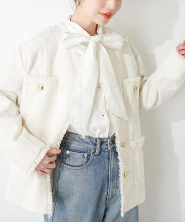 NICE CLAUP / OLIVE des OLIVE OUTLET(ナイスクラップ  / オリーブ デ オリーブ アウトレット) 【EVERY.VERY niceclaup】ツイードジャケット