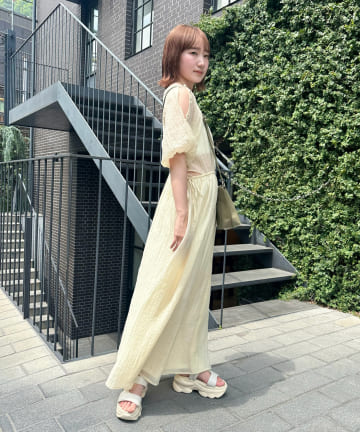 [mline]楊柳スリットワンピース
