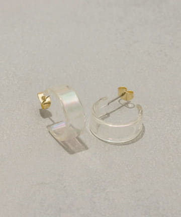 クリアワイドフープピアス