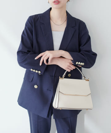 natural couture(ナチュラルクチュール) osonoべこべこ金釦綿麻テーラードジャケット