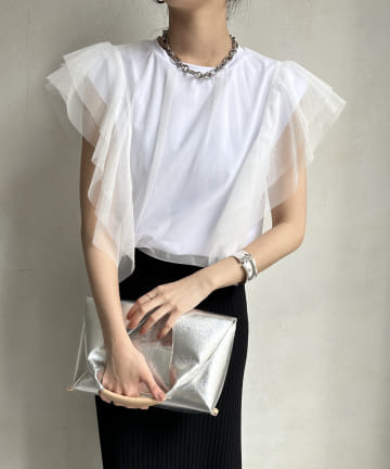 【WEB限定】チュールフリルTEE
