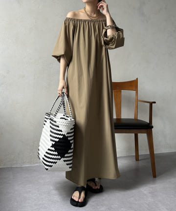 DOUDOU(ドゥドゥ) 【WEB限定】接触冷感2WAYオフショルワンピース