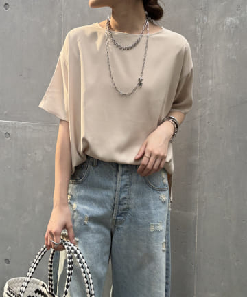 【WEB限定】ジョーゼット半袖TEEブラウス