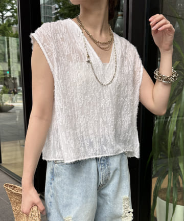 【WEB限定】ジャガードショートブラウス