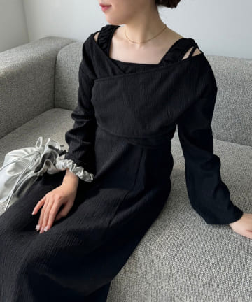 NICE CLAUP / OLIVE des OLIVE OUTLET(ナイスクラップ  / オリーブ デ オリーブ アウトレット) 【one after another】マルチウェイ/しぼしぼワンピセット