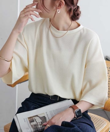 DISCOAT(ディスコート) 【ストレスフリーな着心地◎/24色展開】ワッフル半袖Tシャツ《WEB限定》