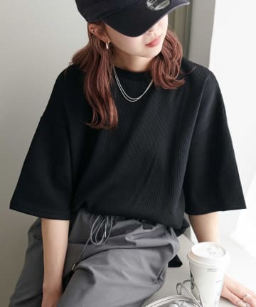 DISCOAT(ディスコート) 【ストレスフリーな着心地◎/24色展開】ワッフル半袖Tシャツ《WEB限定》