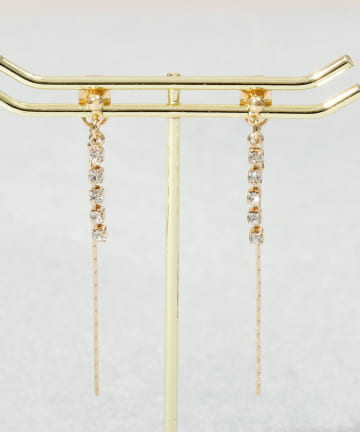 ガラスチェーンピアス