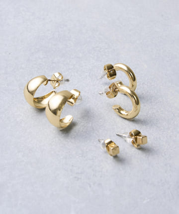 ワイドフープピアス6個セット