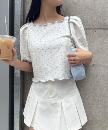 小花柄サーマルトップス