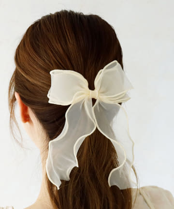 3COINS(スリーコインズ) チュールダブルリボンヘアフック