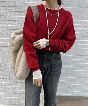 DOUDOU(ドゥドゥ) ボートネックニット