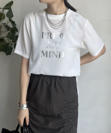 【WEB限定】箔プリントロゴジョーゼットTEE