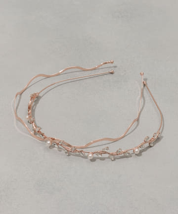 パールストーンメタルカチューシャ2個セット