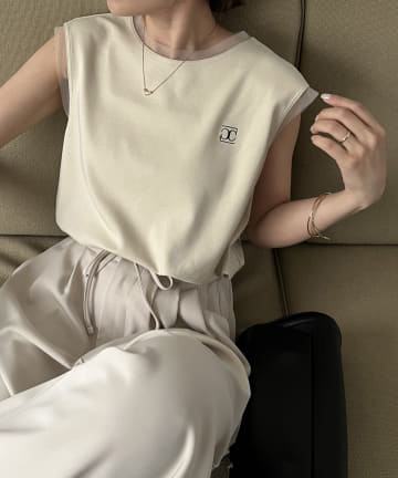 CAPRICIEUX LE'MAGE(カプリシュレマージュ) 【再入荷】1ポイントノースリーブTシャツ
