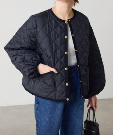 COLLAGE GALLARDAGALANTE(コラージュ ガリャルダガランテ) 【Traditional Weatherwear】ARKLEY PUFF SLEEVE　ノーカラーキルティングジャケット