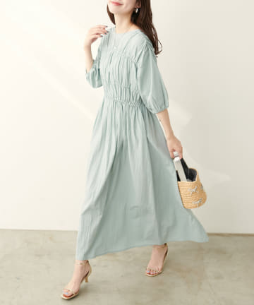 natural couture(ナチュラルクチュール) 【WEB限定】ドロストリボンデザインワンピース