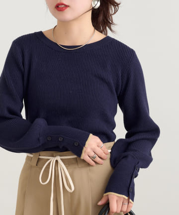 CIAOPANIC TYPY(チャオパニックティピー) ボリュームスリーブ袖ボタンニット