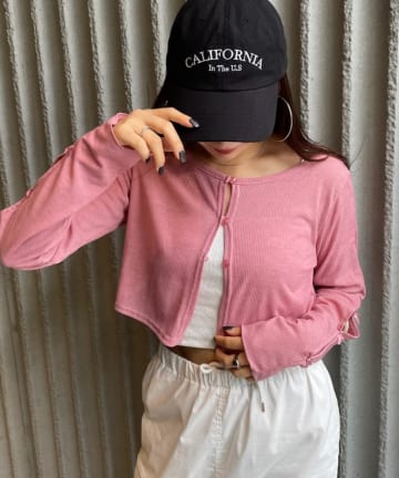 [mline]袖リボンカーディガン
