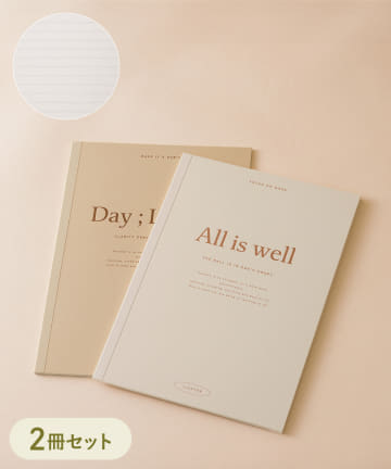 3COINS(スリーコインズ) エンボスカバーノート2冊セット罫線／NuanceColor Stationery