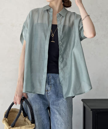 Croisiere(クロジエール) シアーノースリーブシャツ