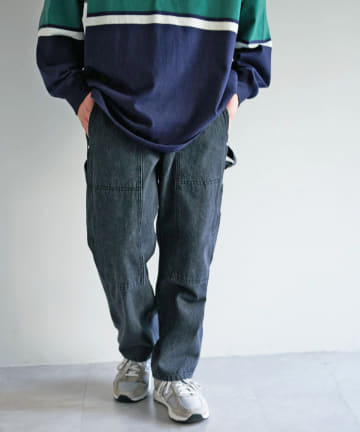 ダブルニーデニムペインターパンツ
